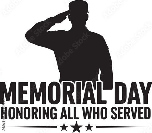 Memorial Day vector graphic honoring military
