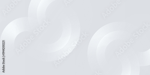 Abstract grey background with white circle line design. Wallpaper circle shapes. Futuristic vector illustration. EPS10 edition