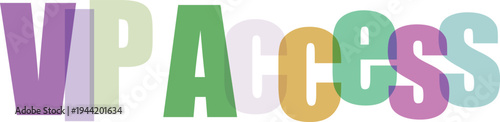 VIP Access Text with Overlapping Colorful Letters