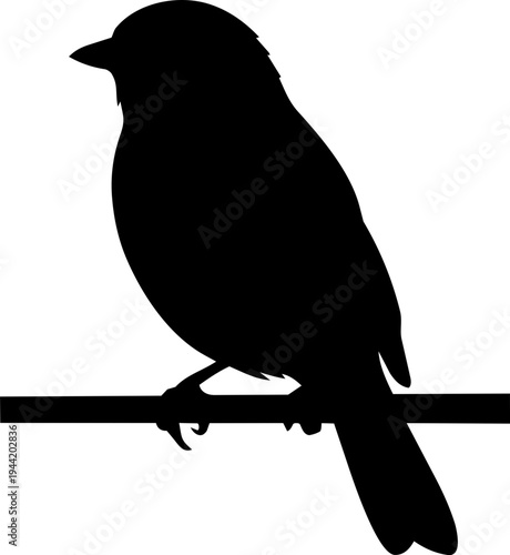 Small bird silhouette vector illustration isolated on white background
