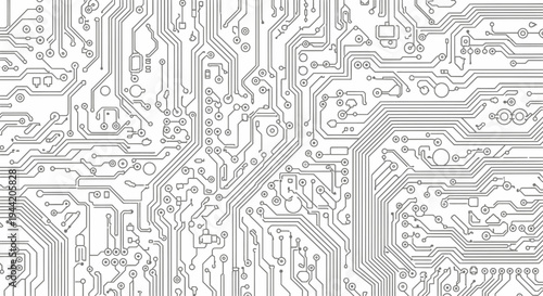 Abstract electronic circuit board pattern background. Digital technology network motherboard design. Computer data connection grid.