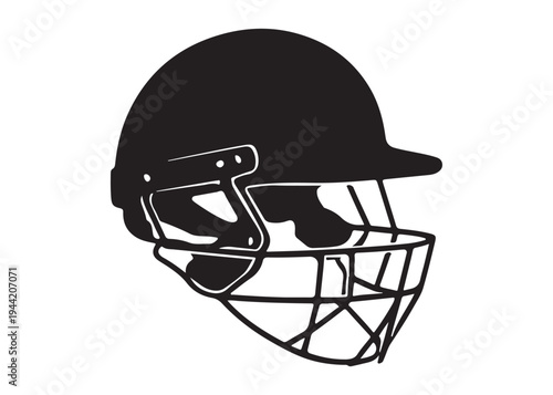 cricket helmet logo silhouette vector, batsman helmet logo silhouette vector illustration, safety helmet logo silhouette, sports protection equipment helmet logo silhouette design on white background
