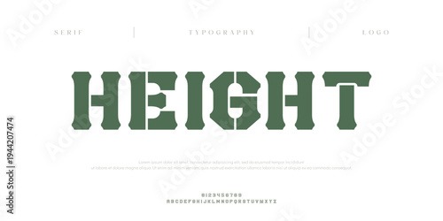 Height, Creative digital abstract modern alphabet fontsand numbers. Typography electronic digital game music future creative urban font design concept. vector illustraion
