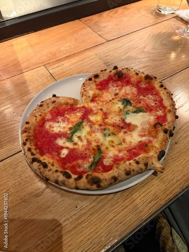 pizza on a wooden board