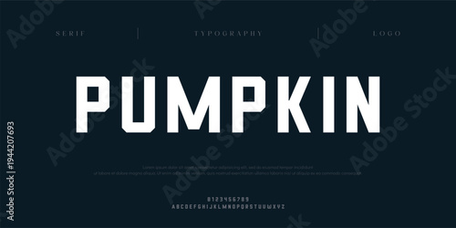Pumpkin, Creative digital minimal modern logo alphabet fonts. Typography minimalist urban sana serif digital fashion future creative logos fonts. vector illustration
