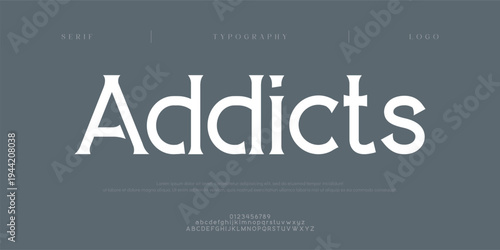 Addicts, Creative digital technology Modern Logo Sport Italic Alphabet Font. Typography abstract italic Futurebold fonts, sport, movie brand and logos. vector illustration
