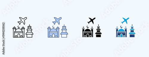 Cultural Tour Multiple Icon Illustration Vector