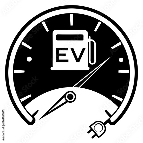 Electric vehicle fuel gauge icon