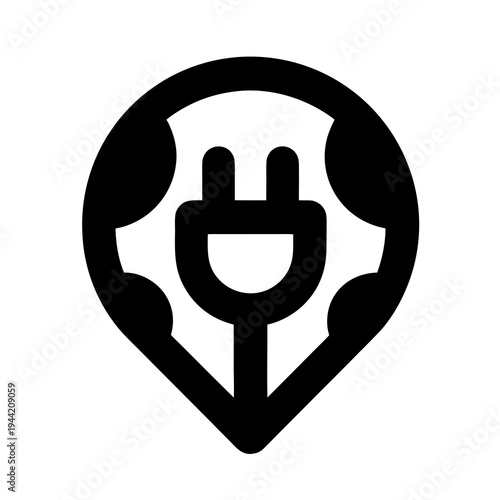 Electric vehicle charging station location symbol