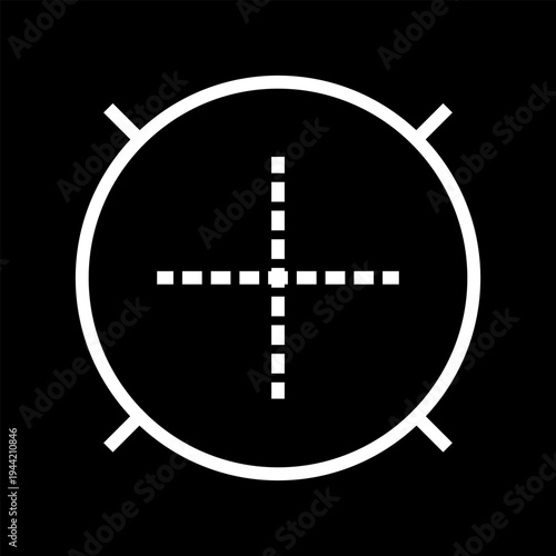 Target sight for sniper, aiming scope design, game UI vector