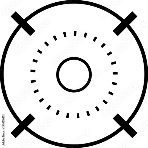 Target sight for sniper, aiming scope design, game UI vector