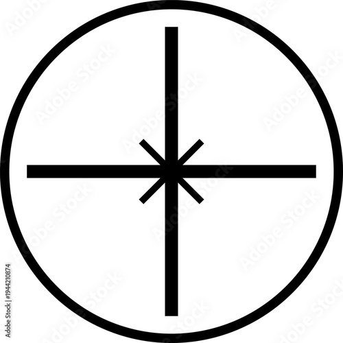 Target sight for sniper, aiming scope design, game UI vector