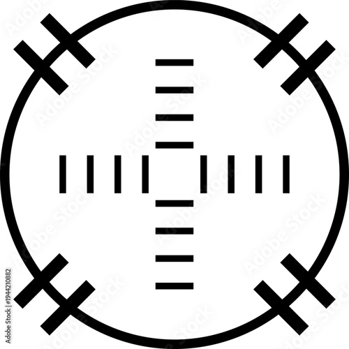 Target sight for sniper, aiming scope design, game UI vector