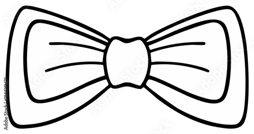 Simple Hand Drawn Outline of a Classic Bow Tie Accessory for Formal Wear and Celebrations