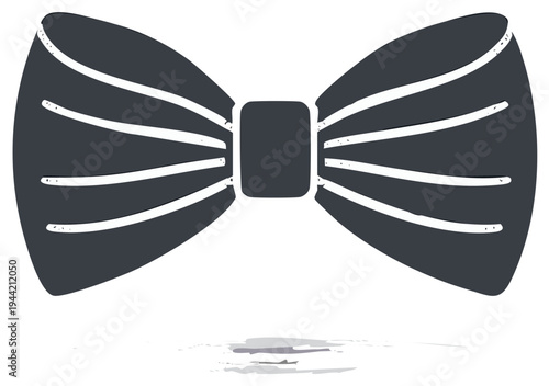 Chic Dark Gray Bow Tie Graphic With White Stripes Stylish Formal Accessory