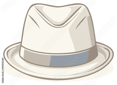 Illustrated white fedora hat