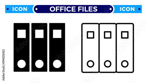 Office Files and Document Archive for Professional Business Management Vector Icon Set