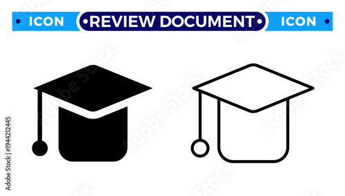 Academic Graduation Cap and Educational Achievement Vector Icon Set