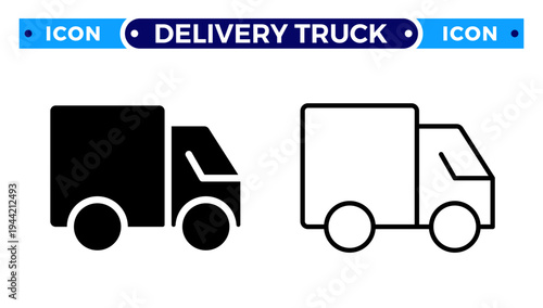 Fast Delivery Truck and Logistics Shipping Service Vector Icon Set