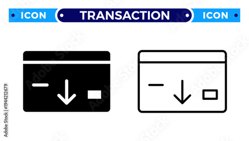 Credit Card Payment Transaction and Electronic Money Transfer Vector Icon Set