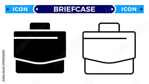 Professional Business Briefcase and Corporate Office Portfolio Vector Icon Set