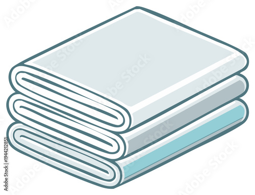 Fresh clean neatly folded towels or fabrics stacked vector cartoon illustration
