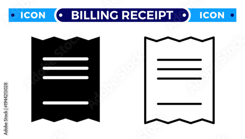 Digital Billing Receipt and E commerce Invoice Document Vector Icon Set