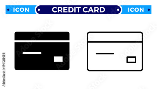 Credit Card for Online Payment and Digital Banking Transaction Vector Icon Set