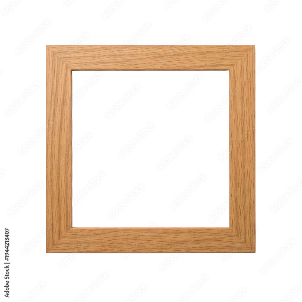 Fototapeta premium Wooden picture frame mockup isolated on transparent background