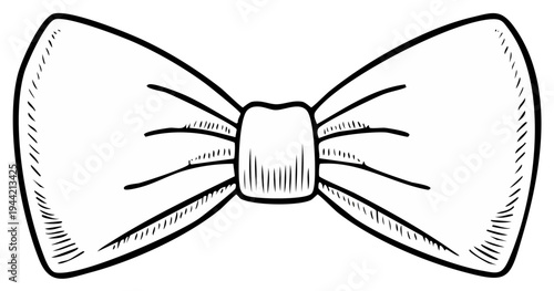 Hand drawn elegant bow tie illustration for men fashion design