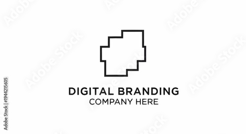 Digital branding company logo abstract geometric shape.