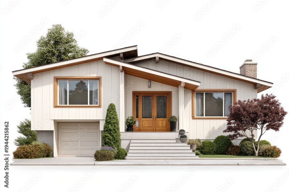 Fototapeta premium American suburb house architecture building modern.