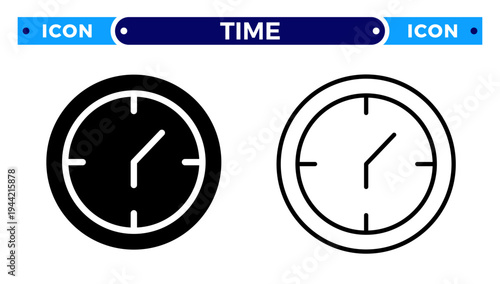 Wall Clock for Time Management Schedule and Appointment Planning Vector Icon Set