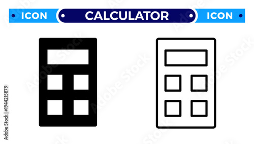 Electronic Calculator for Mathematics Accounting and Financial Budgeting Vector Icon Set