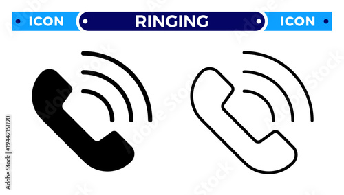 Incoming Phone Call and Wireless Communication Service Vector Icon Set