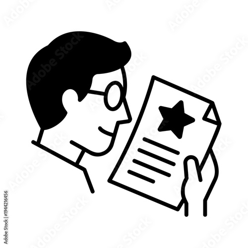 Parent reading school notice