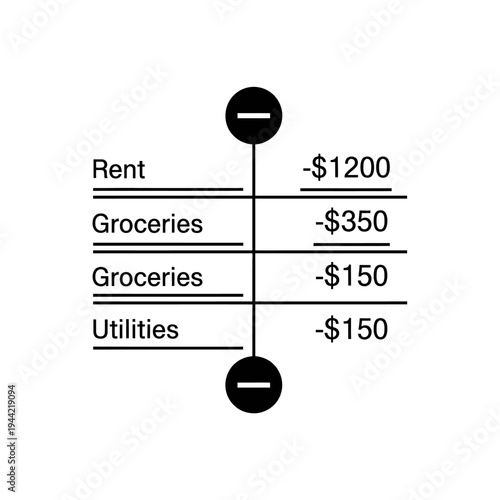 Budgeting Spreadsheet with Expenses: Rent, Groceries, Utilities
