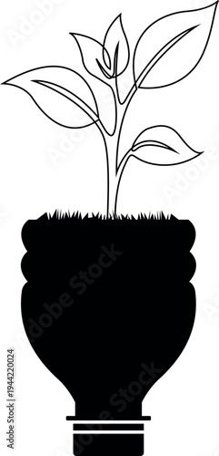 Plastic Bottle Turning into a Growing Tree