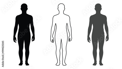 Human silhouettes in various shades: a comparative analysis of three distinct forms