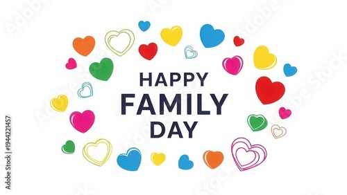 Happy family day heart celebration illustration