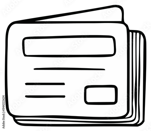 Illustrated Stack of Newspapers with Open Page