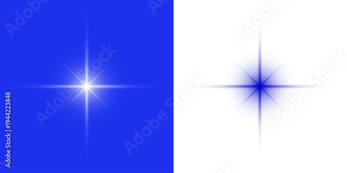 Bright star light flare glow sparkle rays abstract shining flash lens effect radiant energy isolated vector illustration