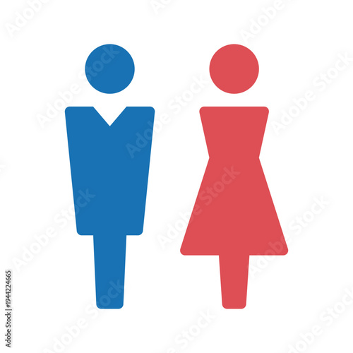 抽象的でスタイリッシュなカラーのトイレアイコン