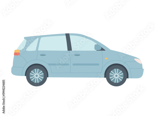 Modern crossover abstract car, side view. Flat vector illustration isolated on white background