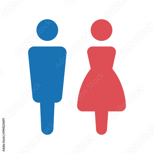 抽象的でスタイリッシュなカラーのトイレアイコン