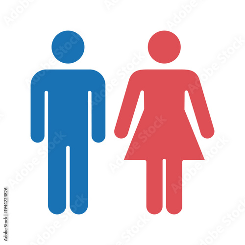 人のシルエットのカラートイレアイコン