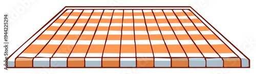Striped awning graphic illustration, isolated element