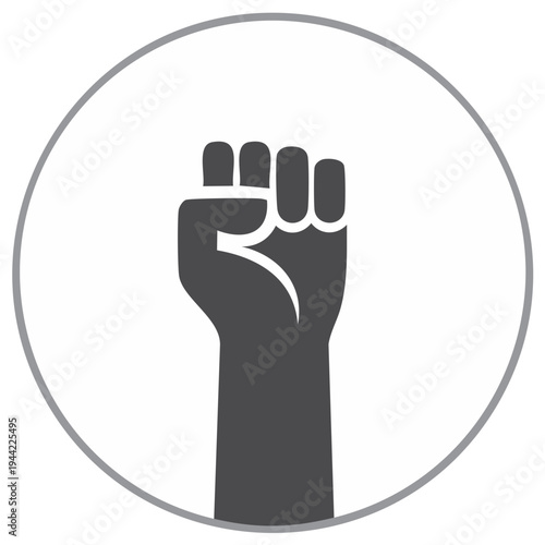 Power Fist Raised in Solidarity and Protest Demonstrating Strength and Resistance