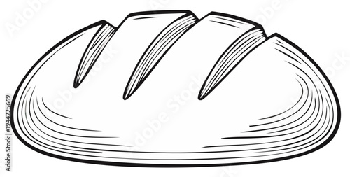 Vector illustration of a freshly baked loaf of bread