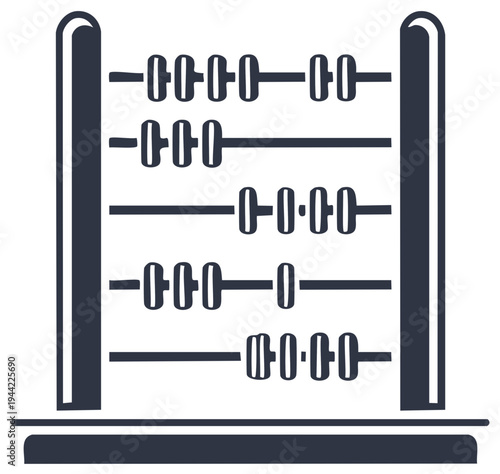 A Classic Abacus Tool Illustrating Mathematical Calculations for Education